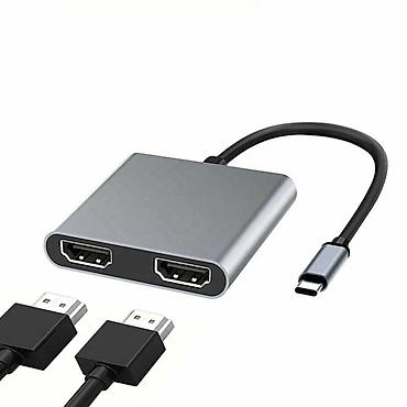 Адаптер Type-C to Dual HDMI - предназначен для одновременного