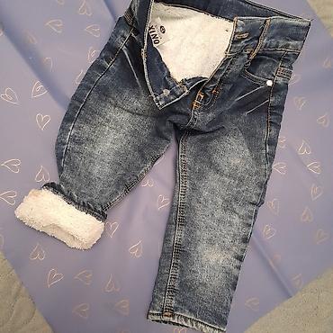 boyfriend şalvar: Uşaq üçün qışlıq jeans şalvar, 12 ay üçün, geyinilməyib - Brend — 3