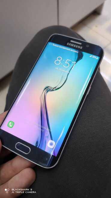 Samsung Galaxy S6 Edge, Б/у, 64 ГБ, цвет - Черный, 2 SIM