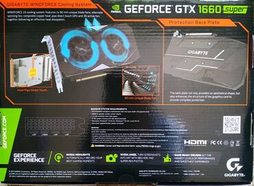 rtx 1660 super: Видеокарта, Б/у, Gigabyte, GeForce GTX, 6 ГБ, Для ПК