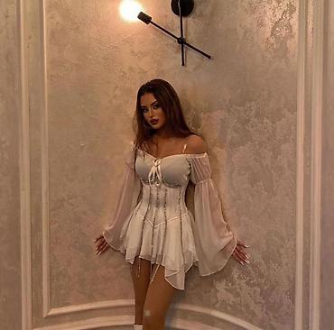 cone korse: Ağ rəngli romantik mini don Ölçü səhv gəldiyi üçün satılır! Təcili! — 1