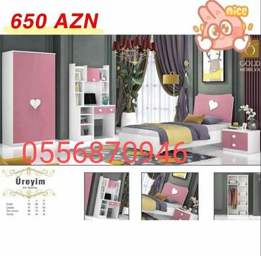 Uşaq və gənc otağı üçün dəstlər: Oğlan və qız üçün, Yeni, Təknəfərlik çarpayı, Dolab, Termo — 5