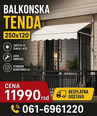 bazeni sid: Balkonska tenda 250 x 120 cm - Zaštita od sunca i kiše - Laka montaža — 1