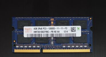 Operativ yaddaş (RAM): Operativ yaddaş (RAM) Hynix, 4 GB, 1600 Mhz, DDR3, Noutbuk üçün, İşlənmiş