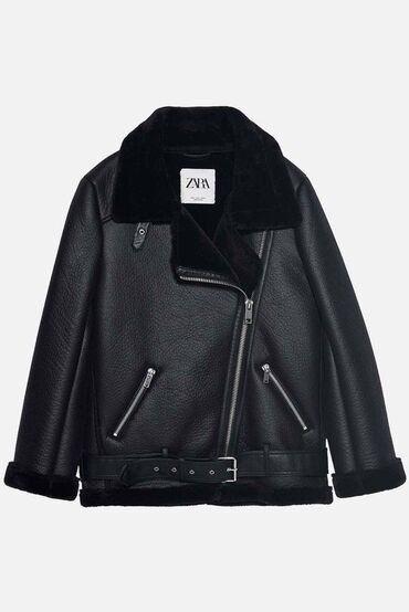 кожаная куртка мужская: Куртка Zara, модель в стиле косухи из плотной черной экокожи с