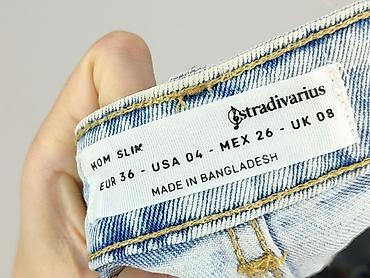 jeans wide: Stradivarius, Szorty damskie, rozmiar S — 4