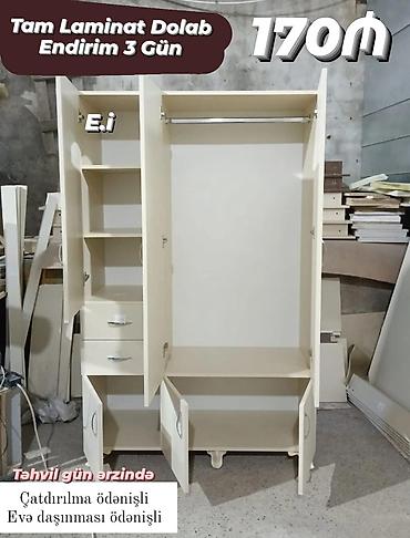 desmal: Tam laminat paltar dolabı - Ölçü: 120 x 200 x 47 sm (şəkildə “120 — 6