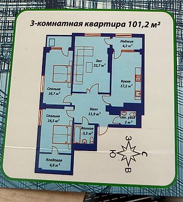 без риелторов: 3 комнаты, 101 м², Индивидуалка, 2 этаж, ПСО (под самоотделку) — 5