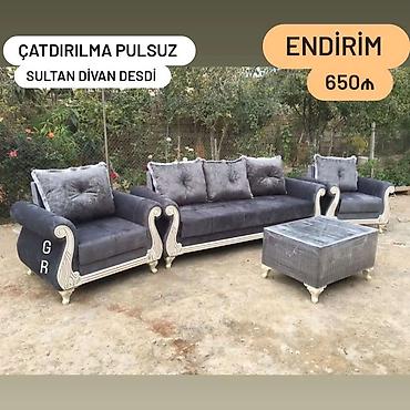 qonaq stol stul: Sultan divan dəsti Zərif və klassik görünüşlü yumşaq mebel dəsti — 1