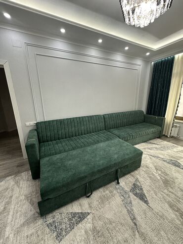 диван новый раскладной: Диван-кровать, цвет - Зеленый, Б/у