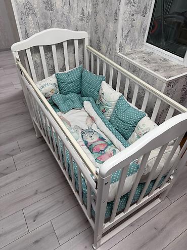 bunk bed: Детская односпальная кровать, Б/у, Для девочки, Для мальчика, С бортиком, С матрасом, Дерево, Самовывоз — 2
