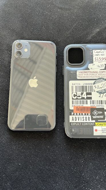 xiaomi redmi note 11 pro бишкек: IPhone 11, Б/у, 128 ГБ, Черный, Коробка, 85 %