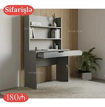 Sifarişlə hazırlanır – funksional iş masası və üst rəf modulu -