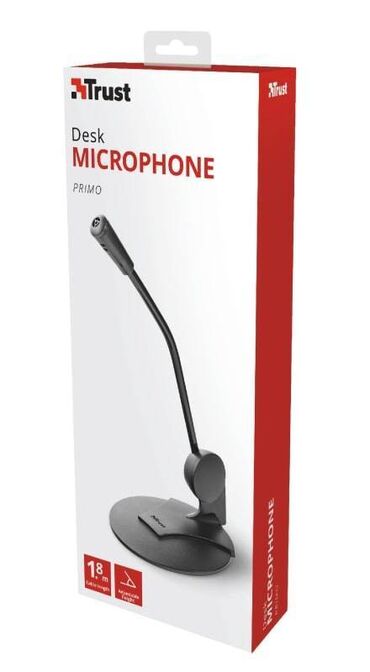 аппарат колонка: Микрофон TRUST Primo Desk Microphone конденсаторного типа имеет