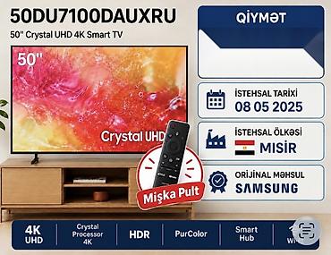 Samsung 50DU7100DAUXRU – 50" Crystal UHD 4K Smart TV - Ekran: 50 at lalafo.az Samsung 50DU7100DAUXRU – 50" Crystal UHD 4K Smart TV - Ekran: 50