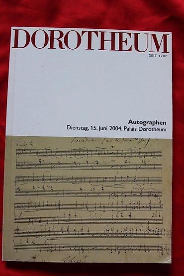 Ostalo: AUKCIONI KATALOG DOROTHEUM, AUTOGRAPHEN, 11.5.2004. | Aukcioni — 1