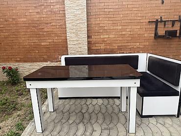 kuxna ucun kunc divan: Künc oturma dəsti və yemək masası - Dəst tərkibi: L formalı künc — 2