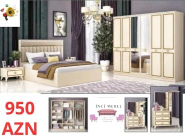 Mebel: 2 təknəfərlik çarpayı, Dolab, Tumba, 2 tumba, Azərbaycan, Yeni