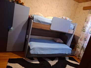 Uşaq və gənc otağı üçün dəstlər: Oğlan və qız üçün, 2 təknəfərlik çarpayı, Dolab — 3