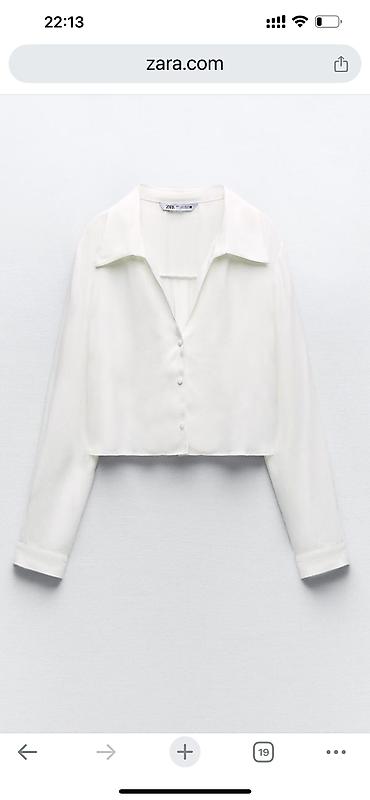 shirt: Zara az qeyinilib iki rengde L razmer / CROPPED SATIN SHIRT — 2