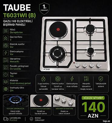 asus baki: Qaz plitəsi Taube T6031WI B plite qaz ve elekrik Şəhər: Bakı Texnika — 1