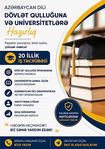 Digər xidmətlər: 🎓 Dövlət qulluğu və universitetlərə qəbul imtahanına hazırlaşmaq — 1