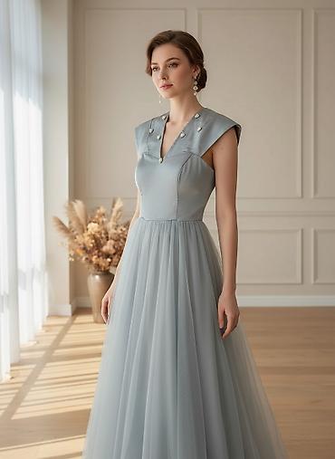 Вечернее платье, Пышное, Длинная модель, Атлас, Без рукавов, Корсет, L