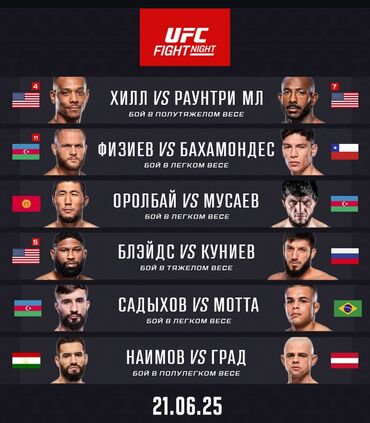 Маски, очки: UFC Fight Night 21 iyun saat 20.00 450 manatlıq bilet satılır 150