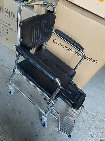 xəstə arabası: Tualet funksiyalı əlil arabası (Commode Wheelchair) Elil arabasi teze — 3