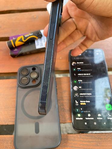 iphon 14 pro max: IPhone 15 Pro, Blue Titanium, Barmaq izi, Face ID, Simsiz şarj — 3