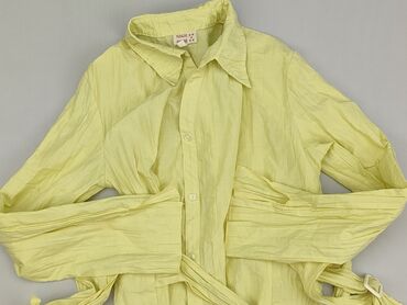 różowa koszula w kwiaty: Shirt 13 years, condition - Good, pattern - Monochromatic, color - Yellow