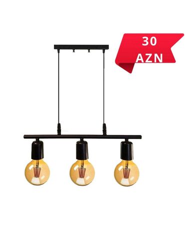 led işığlar: Çılçıraq, 3 lampa, Metal