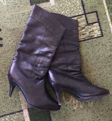 женская обувь 37 размер: Сапоги, 37.5, цвет - Черный
