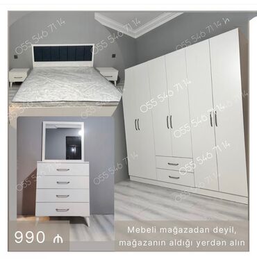 шифоньер для спальни: İkinəfərlik çarpayı, Dolab, Termo, 2 tumba, Yeni