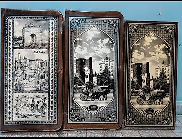 Nərdlər: Əl işı ilə oyma naxışlı taxta nərd/şahmat lövhələri.Daşı,Zəri və — 6