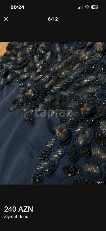 Ziyafət donları: Ziyafət donu – 240 AZN - Rəng: mavi - Model: uzun, A-kesim ətəkli — 6