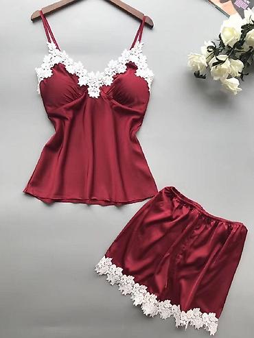 Домашние костюмы: Шикарная, вызывающая двойка Ткань :Атлас.(прям очень приятная к — 24