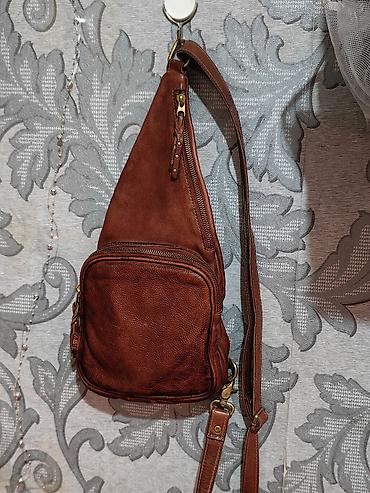 Поясные сумки, бананки: Сумка из натуральной телячьей кожи,цвет коричневый,"Арт Винтаж" сумка — 9