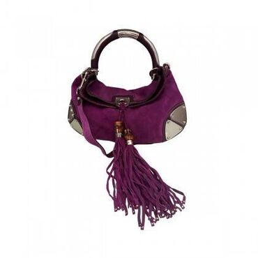 GUCCI purple suede Indy shoulder/crossbody bag