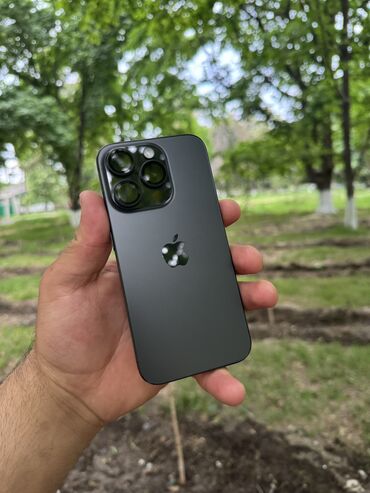 Apple iPhone: IPhone 15 Pro, Б/у, 256 ГБ, Black Titanium, Защитное стекло, Чехол, Кабель, 88 %