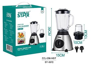 noble life: Winning Star 2-in-1 Blender (ST-5572) - Tutum: 1.5 L şüşə qab - — 1