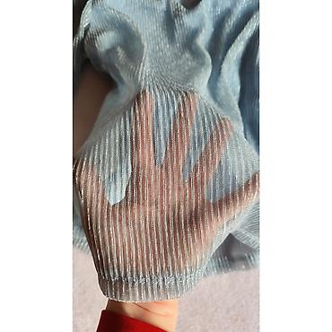 lv torba: Svečana bluza – svetloplava, sa diskretnim sjajem i vertikalnim — 5