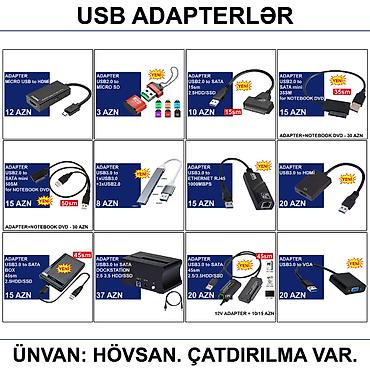 Digər kompüter aksesuarları: Adapterlər/Konverterlər (Çeviricilər) 📍Ünvan: Bakı şəh, Suraxanı ray — 18