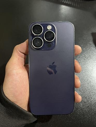 IPhone 14 Pro, Б/у, 256 ГБ, Deep Purple, Чехол, 79 %