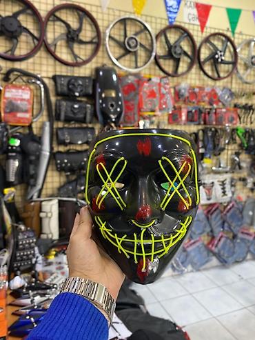 şuadan qoruyan eynək: LED işıqlı maska – “Purge” üslubunda - Korpus: parlaq qara plastik — 3