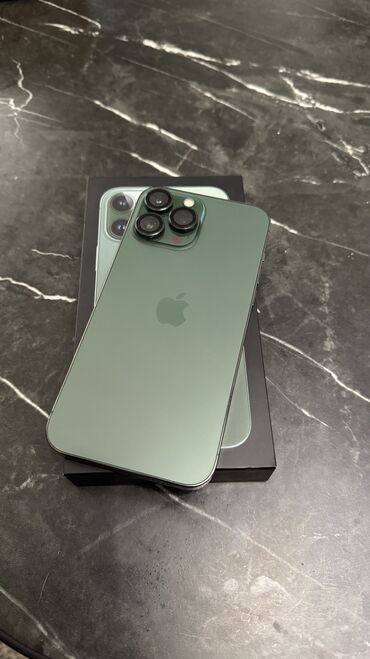 iphone 13 pro green: IPhone 13 Pro Max, Б/у, 1 ТБ, Alpine Green, Защитное стекло, Коробка, 85 %