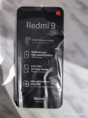 Xiaomi: Xiaomi Redmi 9, 64 GB, rəng - Boz, 
 Barmaq izi, İki sim kartlı