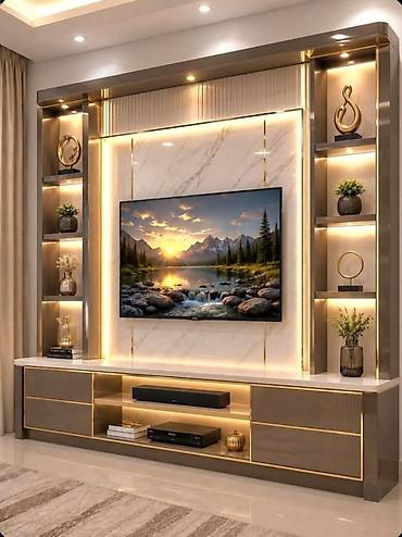 comfort mebel: Yeni, Düz TV altlığı, Polkalı — 4