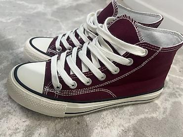 марсала: НОВЫЕ Высокие кеды BSM (Ben Sherman New Shoes) - Цвет: бордовый — 3