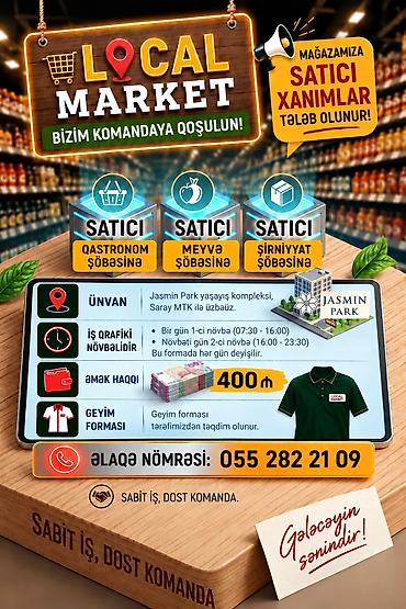 azerbaycanda ne is qurmaq olar: Satış məsləhətçisi tələb olunur, Yalnız qadınlar üçün, İstənilən yaş, Təcrübəsiz, Aylıq ödəniş — 1